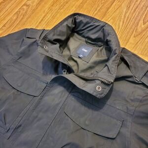 Vintage GAP Utility Field‎ Jacket Men Small Black Cargo Pockets Y2K
